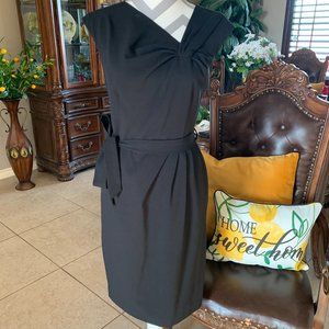 Calvin Klein | Black Pleated Sheath Dress | Size 8